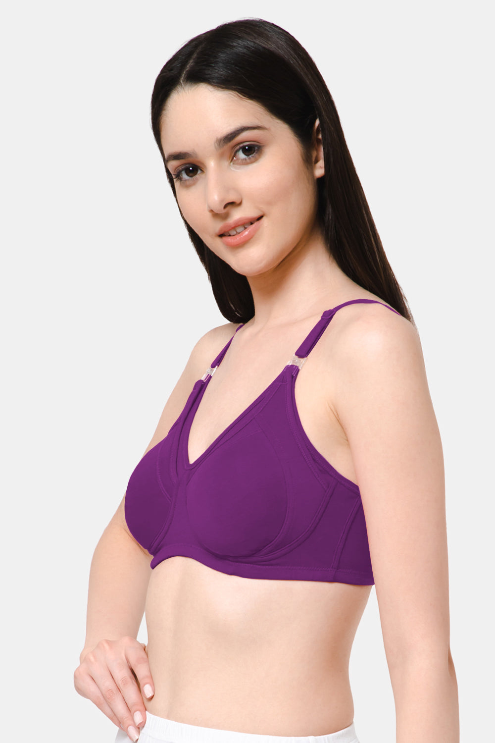 High Coverage Intimacy Nursing Bra - Maternity Bra - Magic Purple - FB07