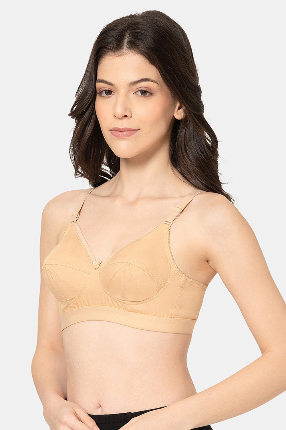 Naidu hall Naidu Hall Cotton Bra for Women Saree – Non-Wired Full Coverage Seamed Bra with Broad Elastic Band  - FRFL