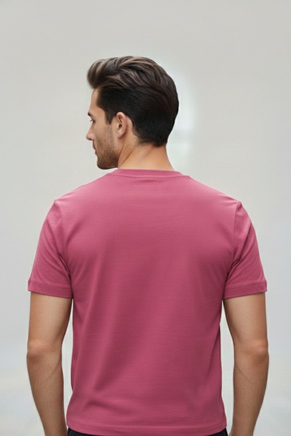 Enhance Men’s Cotton Graphic Printed Round Neck Half Sleeve T-Shirt | Today’s Plan Everyday Wear - Dark Pink - TG08
