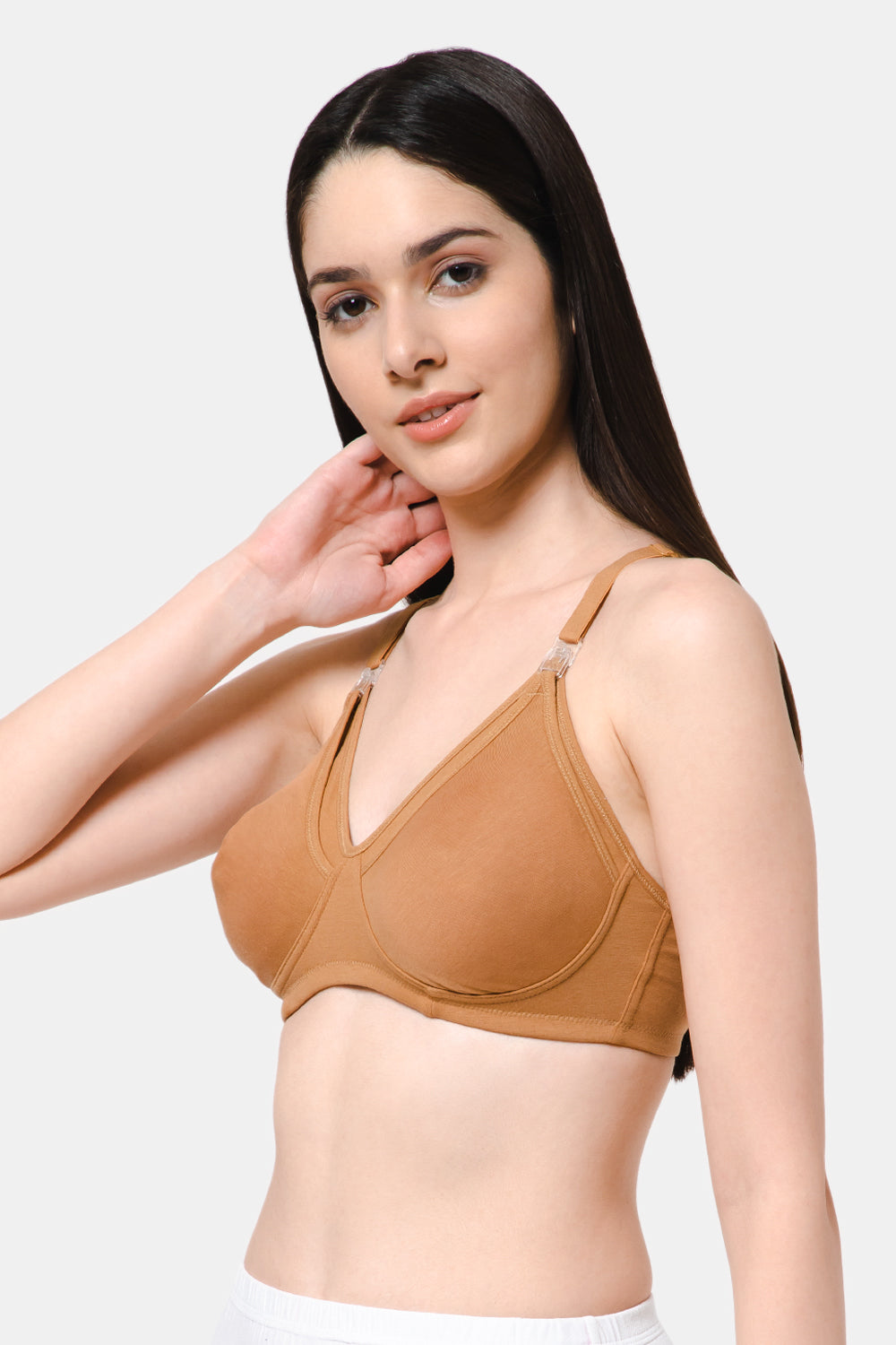 Dhyani Fashion bodycare lightly padded non wired bra full coverage cotton  for heavy bust push up