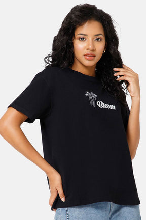 Jusperf Women Half Sleeve Crew Neck T-shirt  - Black - SD20