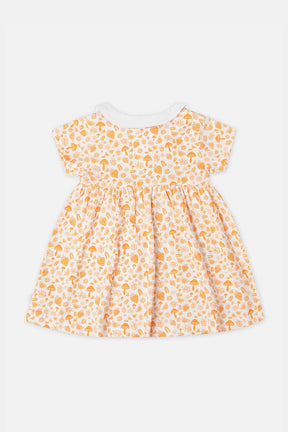 Oh Baby Frock Knitted Front Open Orange-Dr09