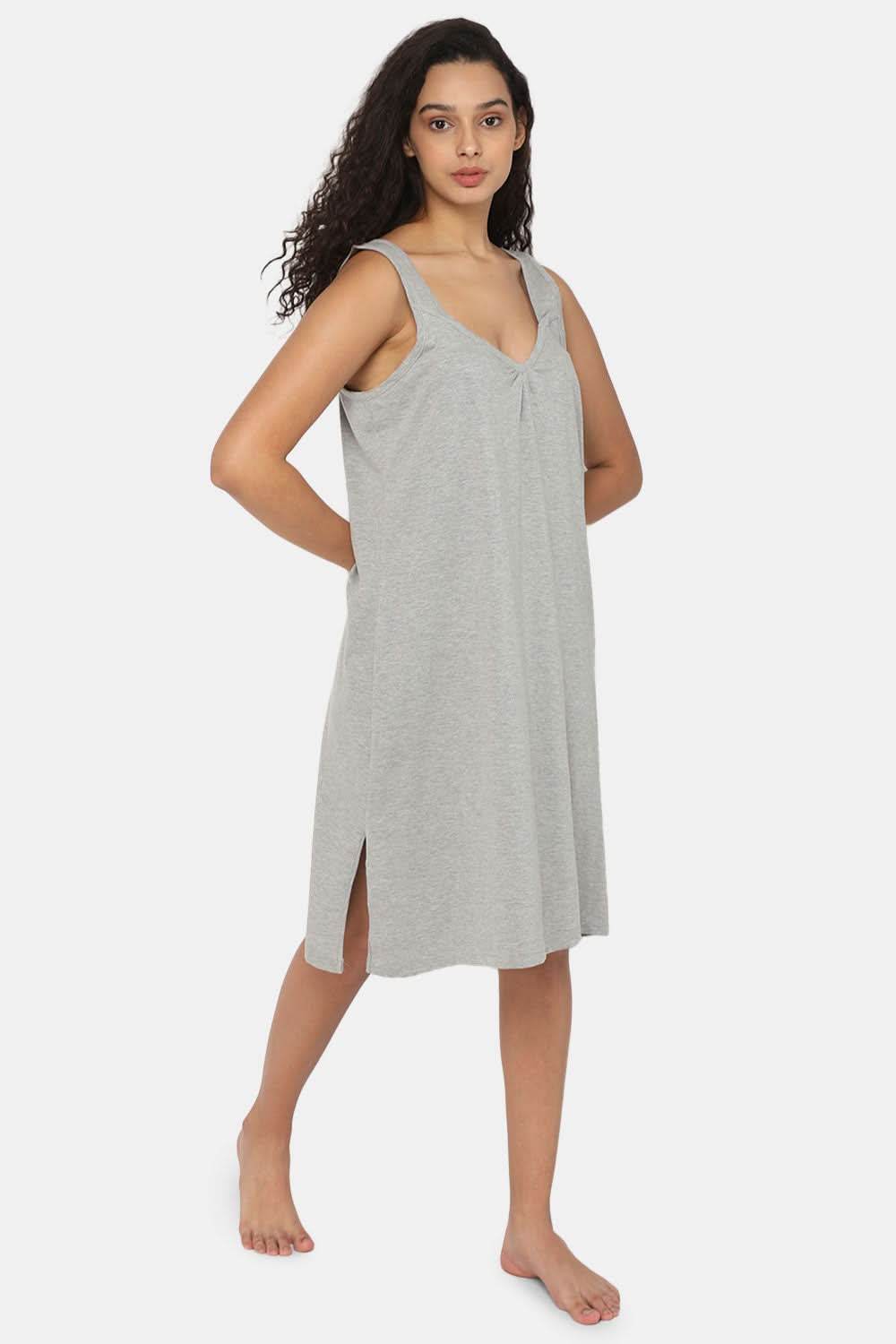 Intimacy Full Coverage Knee-Length Cotton Night Slip | Lightweight & Summer-Friendly Nightwear - Naidu Hall Family Store