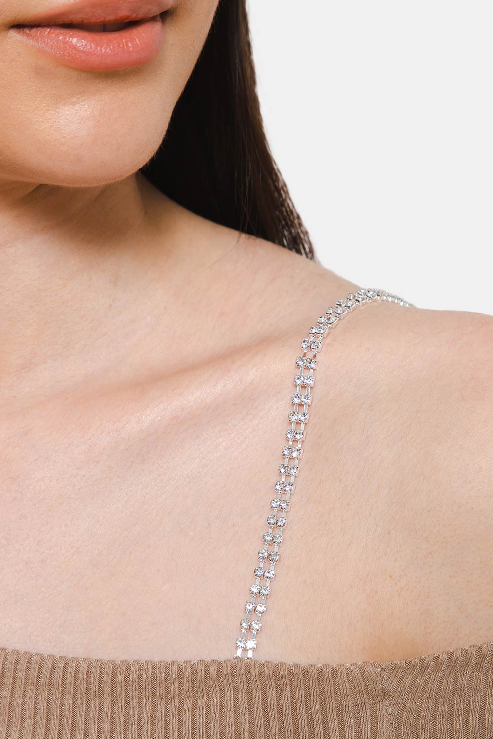 Intimacy Crystal Double Layer Detachable Strap - Silver