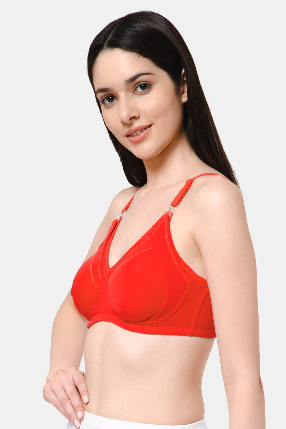 High Coverage Intimacy Nursing Bra - Maternity Bra - Fiery Red - FB07