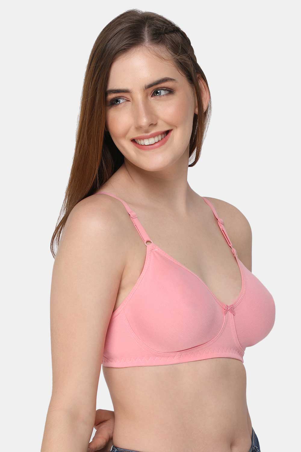 Medium Coverage Non-Wired Non-Padded Intimacy Saree Bra - Pink - INT29