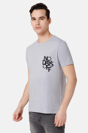 Enhance Printed Crew Neck Men's Casual T-Shirts - Grey - TS16