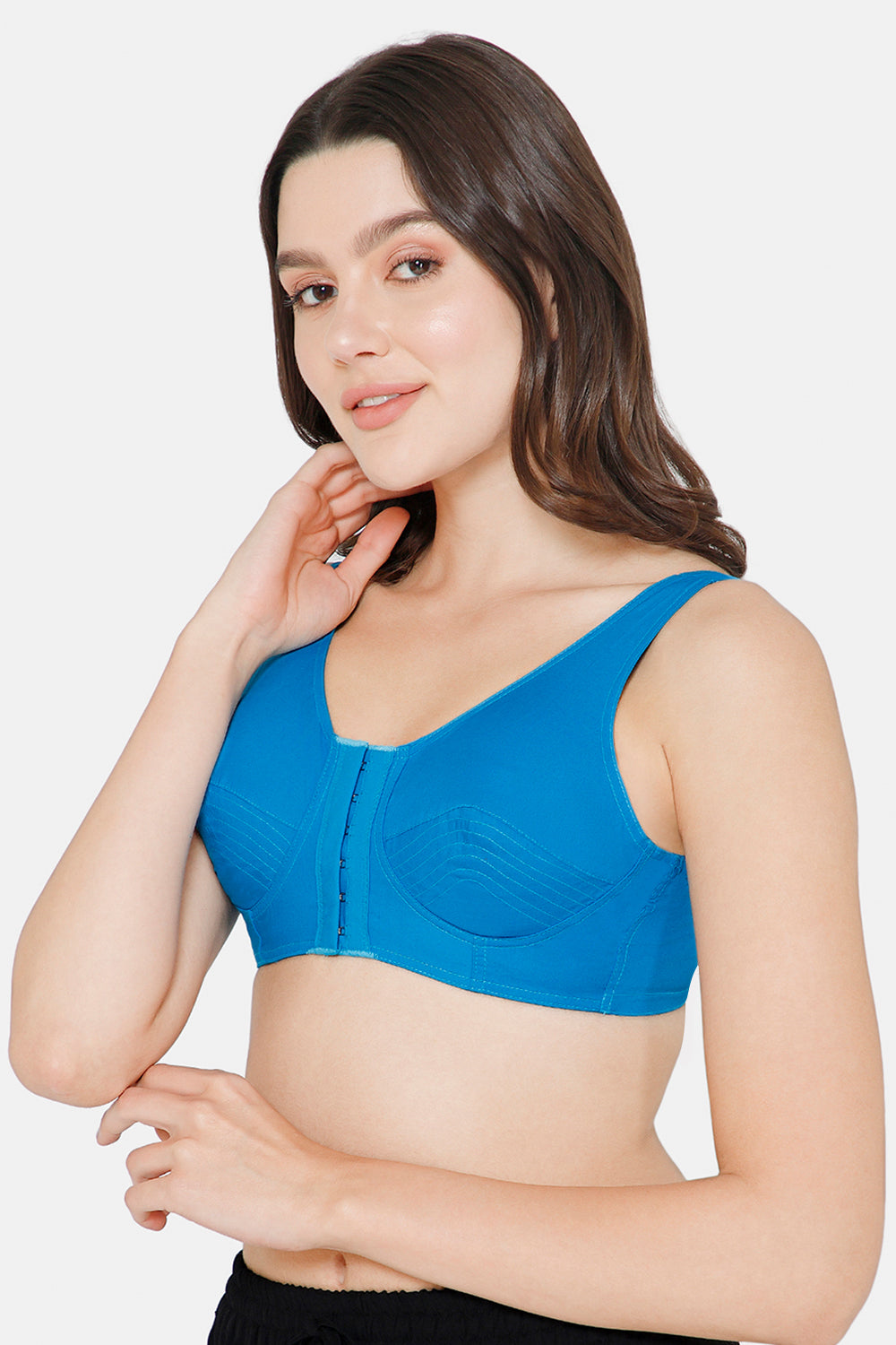 Naidu Hall High Coverage Non-Wired Non-Padded Front Open Cotton Saree Bra - NRPB