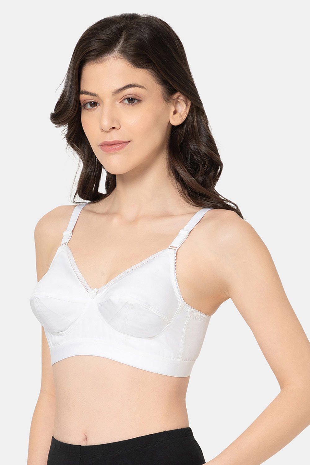 Naidu hall Naidu Hall Cotton Bra for Women Saree – Non-Wired Full Coverage Seamed Bra with Broad Elastic Band  - FRFL