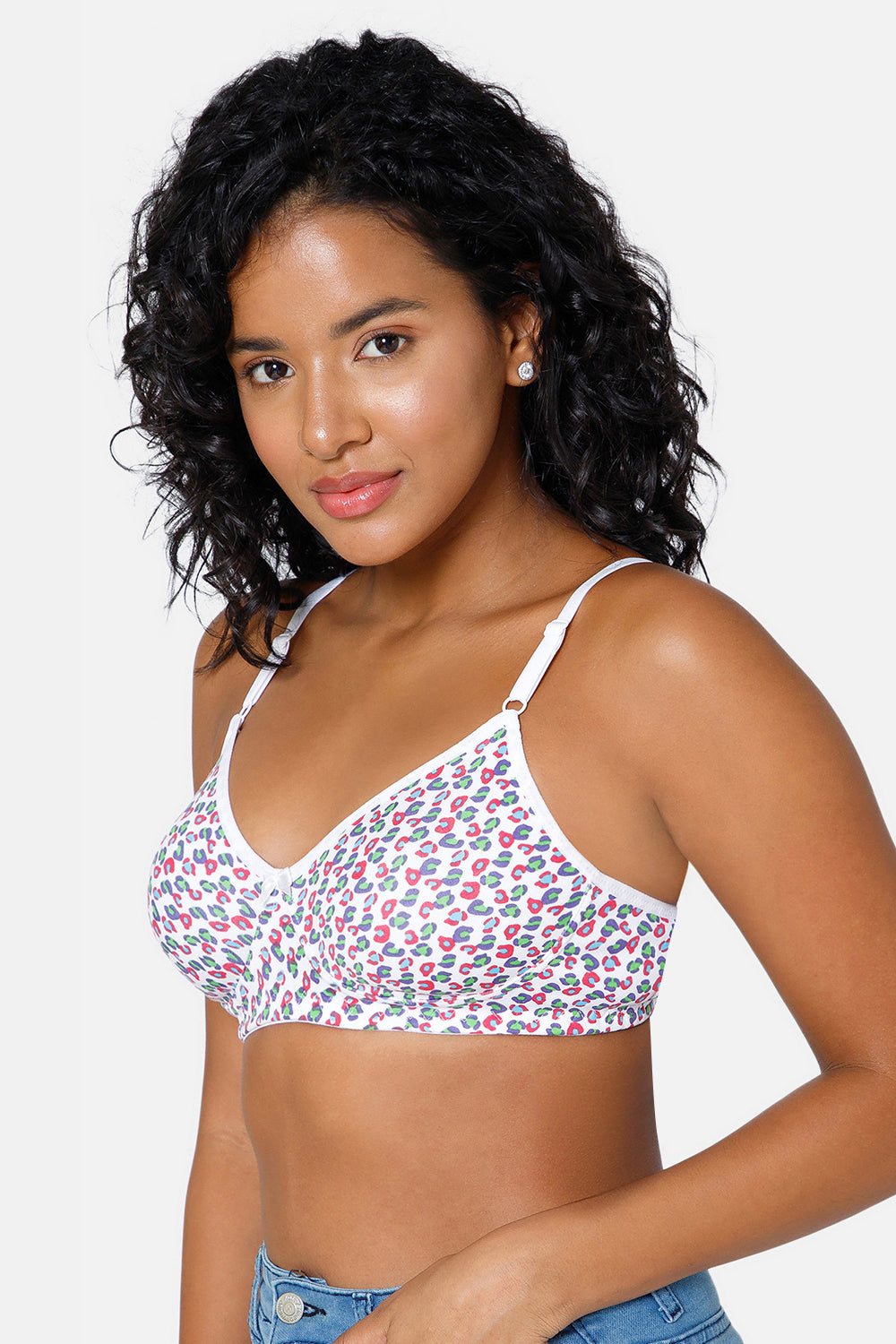 Intimacy Non Padded Non Wired Saree Bra - White Print