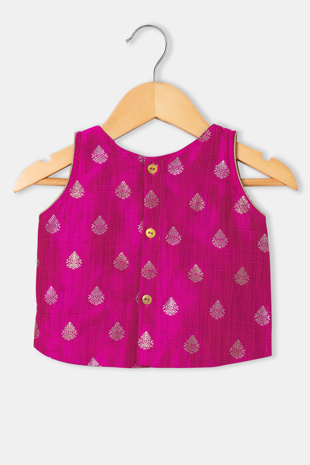 Chittythalli Asymetrical Neckline Sleeveless Ethnic Pavadai Set - Pink - PS77