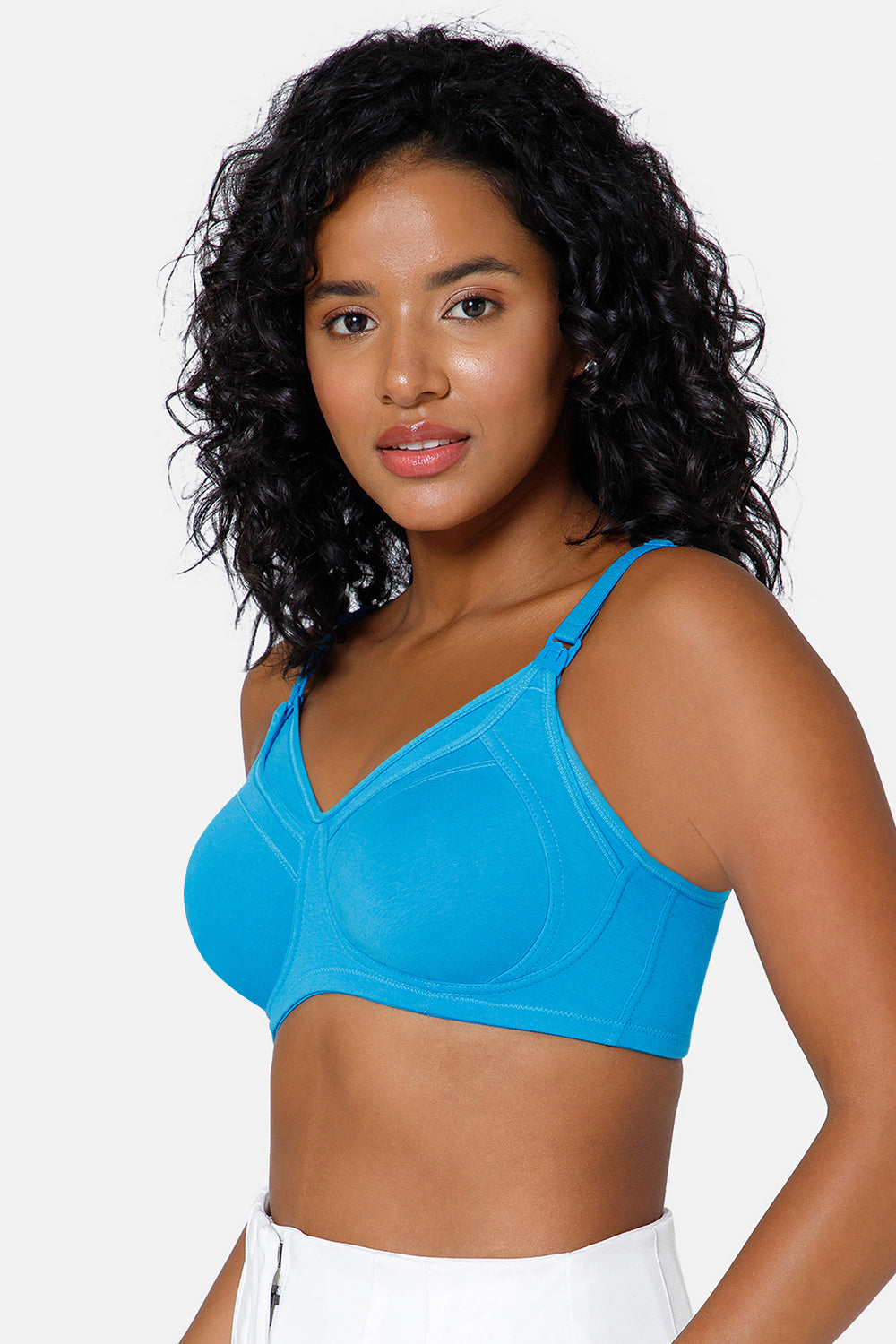 High Coverage Intimacy Nursing Bra - Maternity Bra - Feeding Bra - Blue Attol - FB07