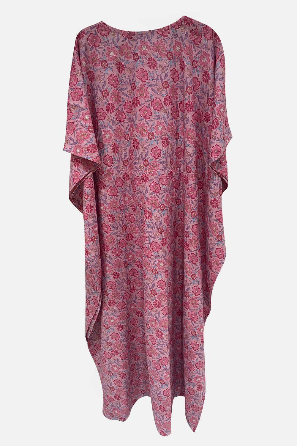 Naidu Hall Round Neck Kaftan Style Printed Nighty - Light Purple  - NT67