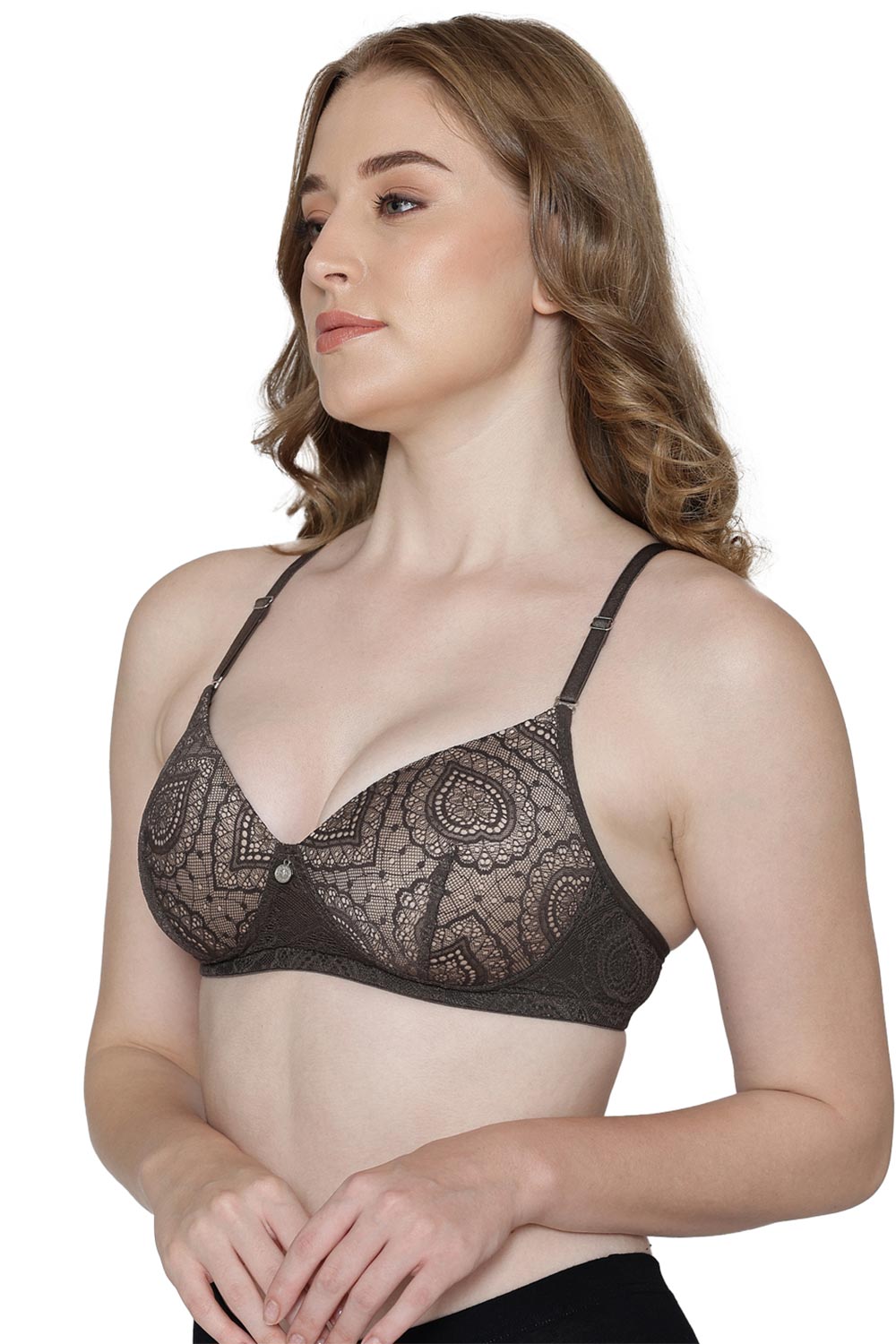 B’ZAR Lace Push-Up Bra for Women – Full Coverage Non-Wired Heavily Padded Bra | Comfortable Lift & Shaping Bra - BZB3211