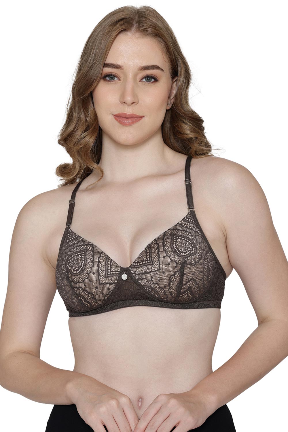 B’ZAR Lace Push-Up Bra for Women – Full Coverage Non-Wired Heavily Padded Bra | Comfortable Lift & Shaping Bra - BZB3211