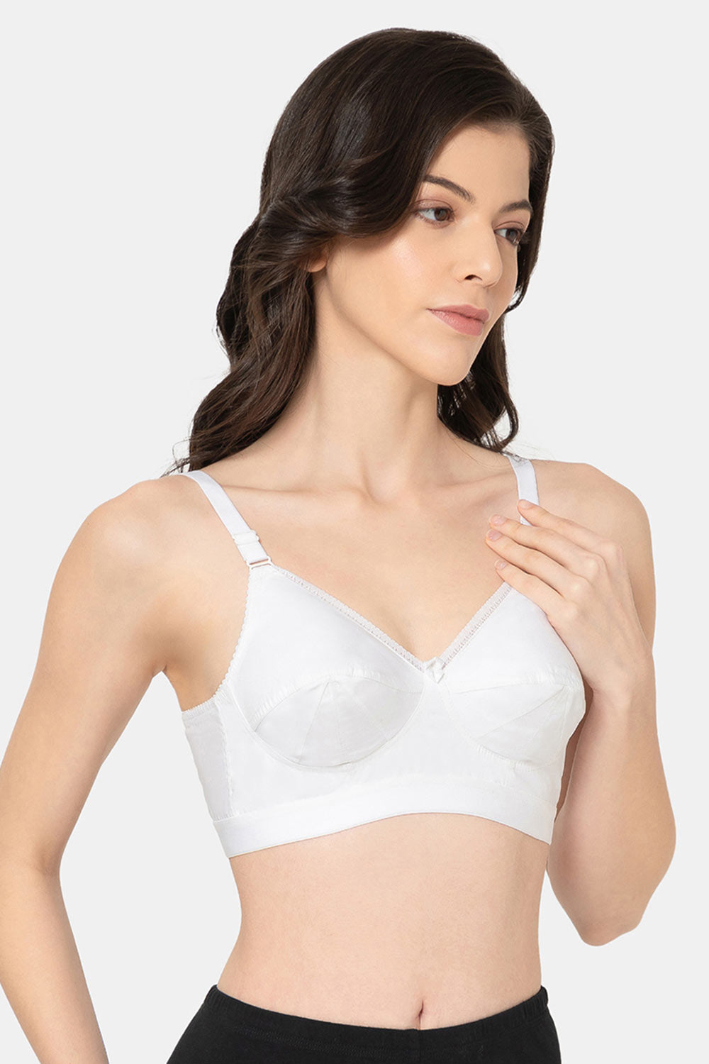 Naidu hall Naidu Hall Cotton Bra for Women Saree – Non-Wired Full Coverage Seamed Bra with Broad Elastic Band  - FRFL