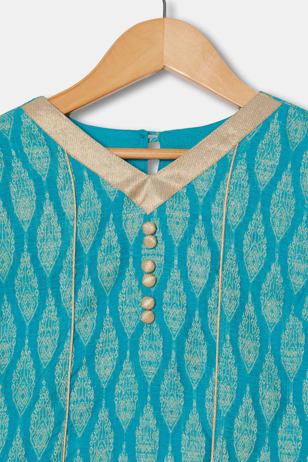 Chittythalli Girls Kurthi Handloom Cotton Regular Fit  - Blue  - KU06