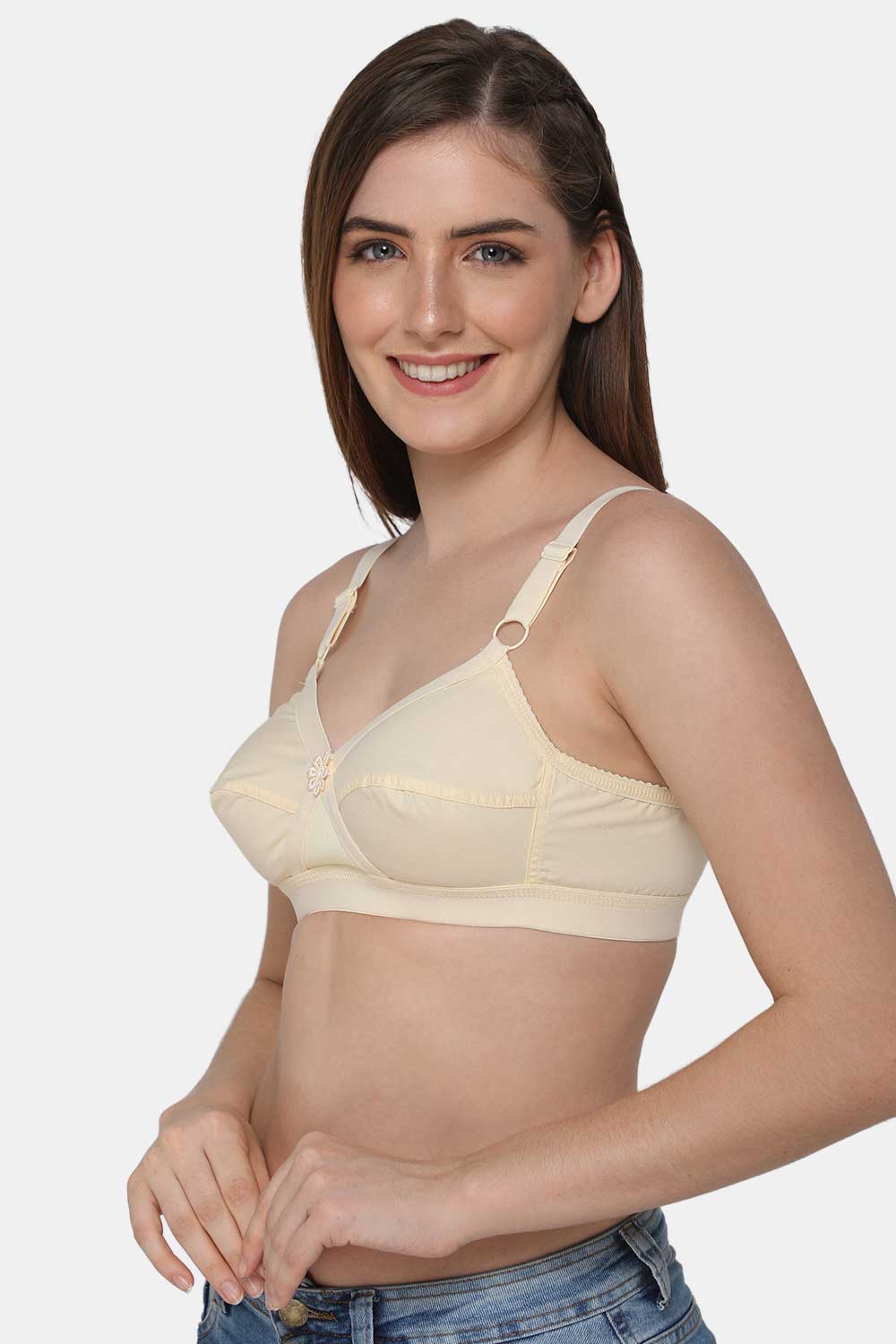Intimacy Full Figure Women's White Cotton Non-Wired Everyday Bra-FLFG