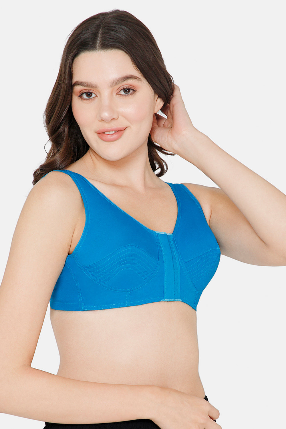 Naidu Hall High Coverage Non-Wired Non-Padded Front Open Cotton Saree Bra - NRPB