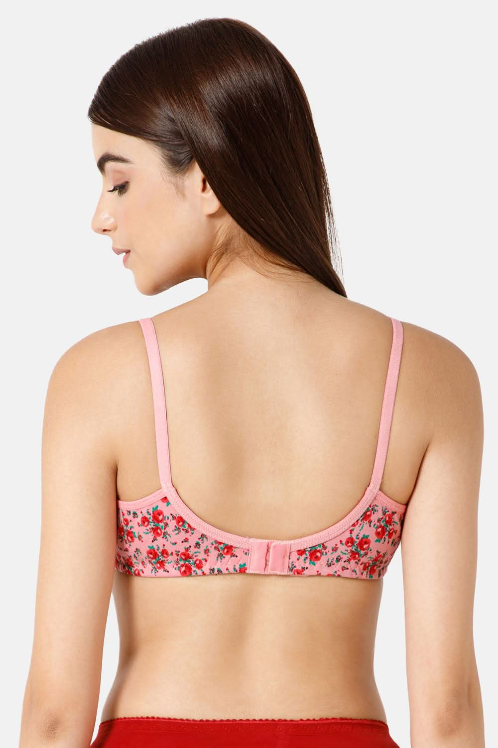 Intimacy Medium Coverage Non Wired Saree Bra -Pink Print