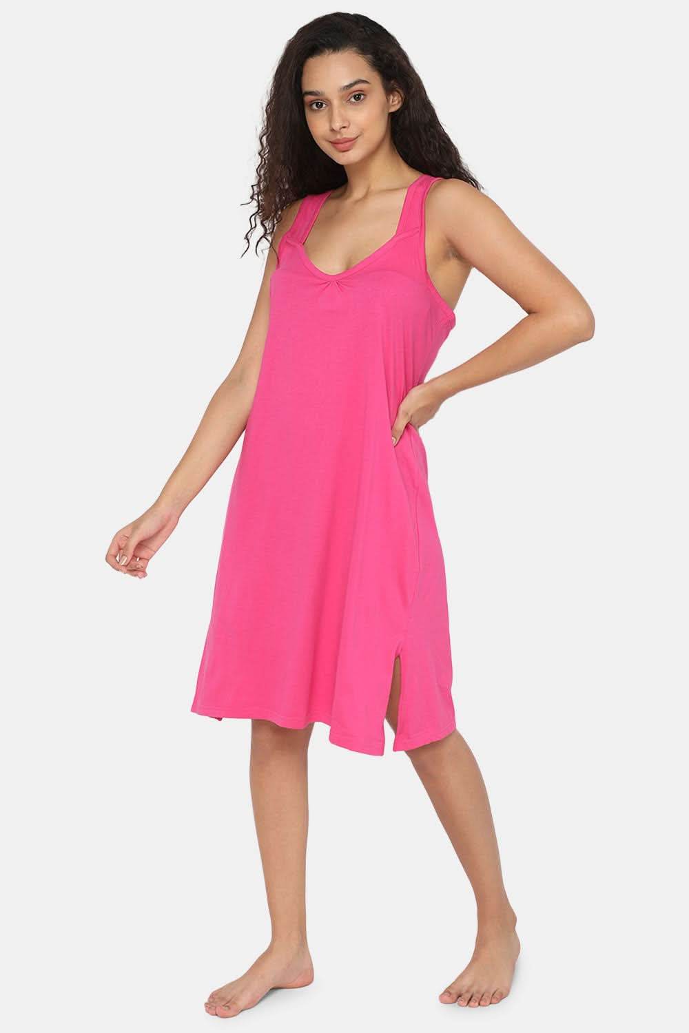 Intimacy Full Coverage Knee-Length Cotton Night Slip | Lightweight & Summer-Friendly Nightwear - Naidu Hall Family Store