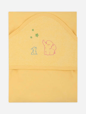 Oh Baby Plain Embroidery Carry  Towel Yellow - Htpr