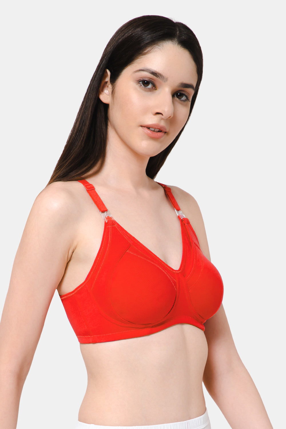 High Coverage Intimacy Nursing Bra - Maternity Bra - Fiery Red - FB07