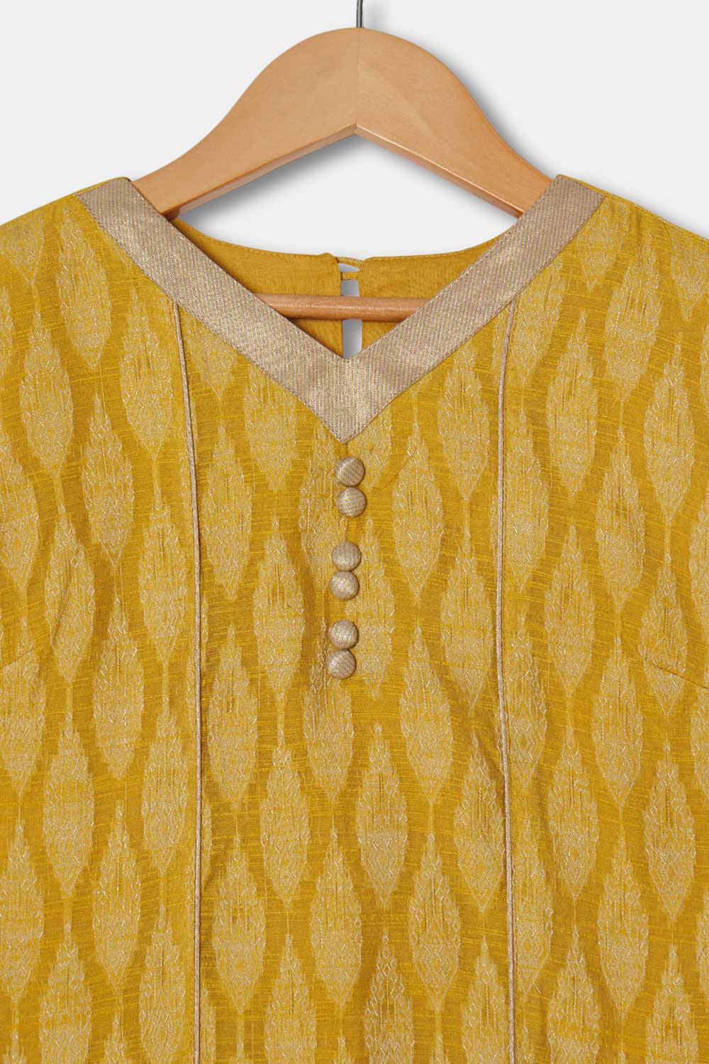 Chittythalli Girls Kurthi Handloom Cotton Regular Fit  - Yellow  - KU06