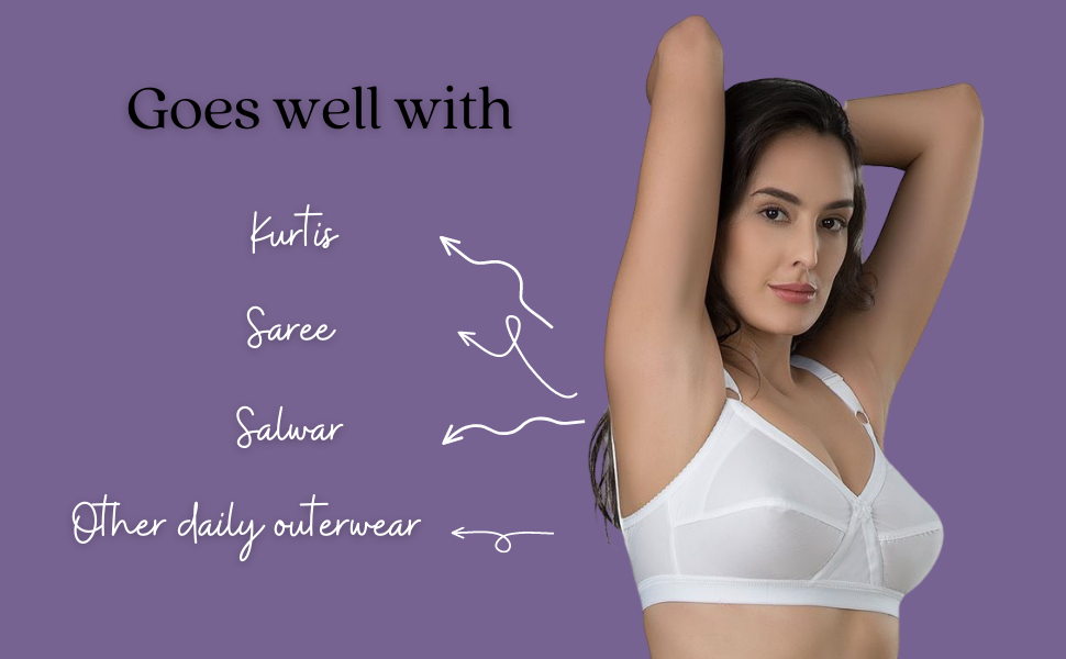 Full-figure everyday bra Natural Lift Adjustable Straps 100% Cotton  Intimacy Bra