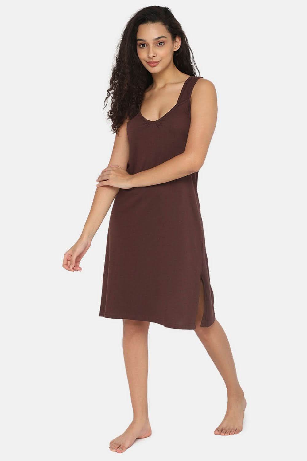 Intimacy Full Coverage Knee-Length Cotton Night Slip | Lightweight & Summer-Friendly Nightwear - Naidu Hall Family Store