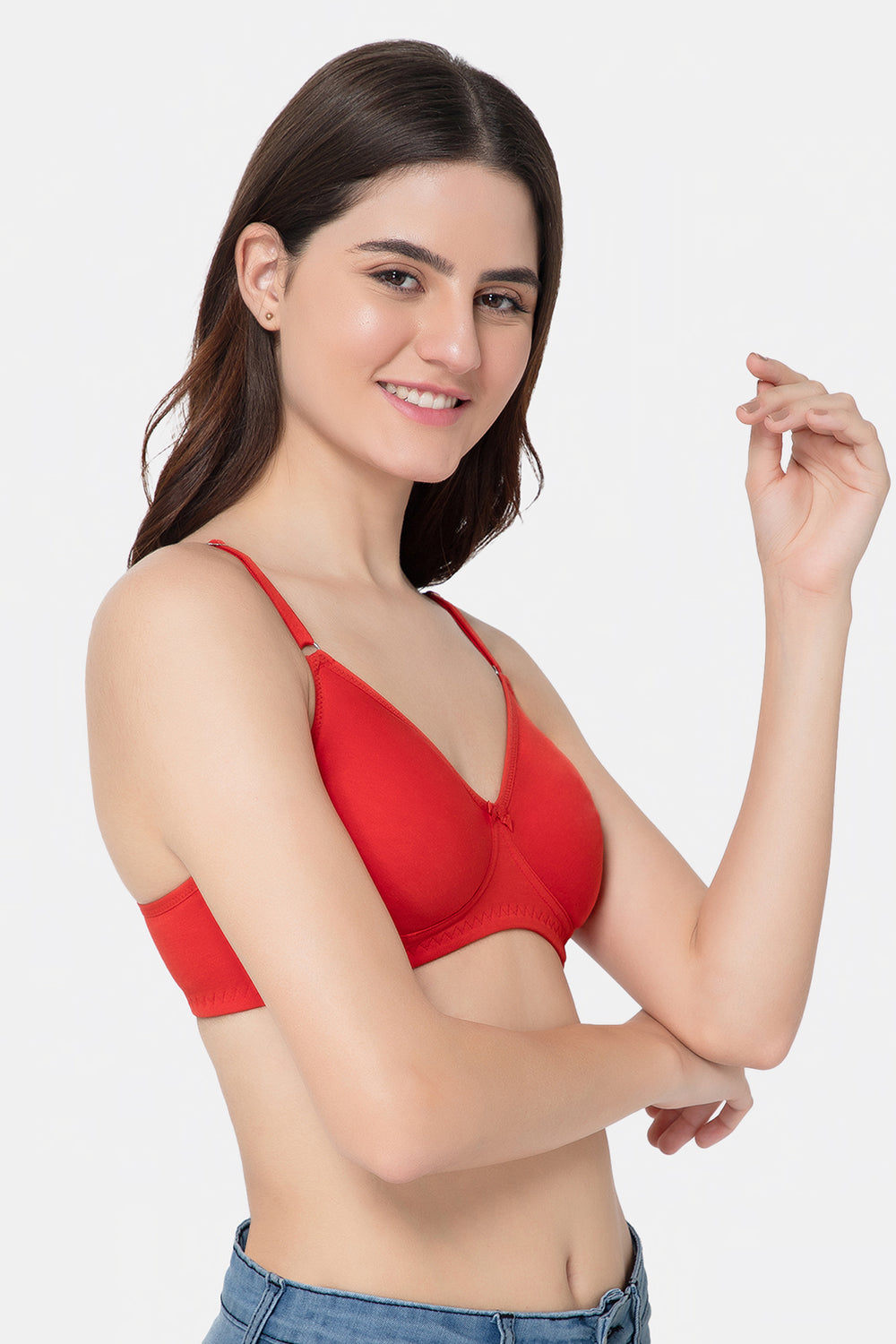 Fiery Red Intimacy Saree Bra INT29 - Non-Wired Non-Padded with Medium Coverage