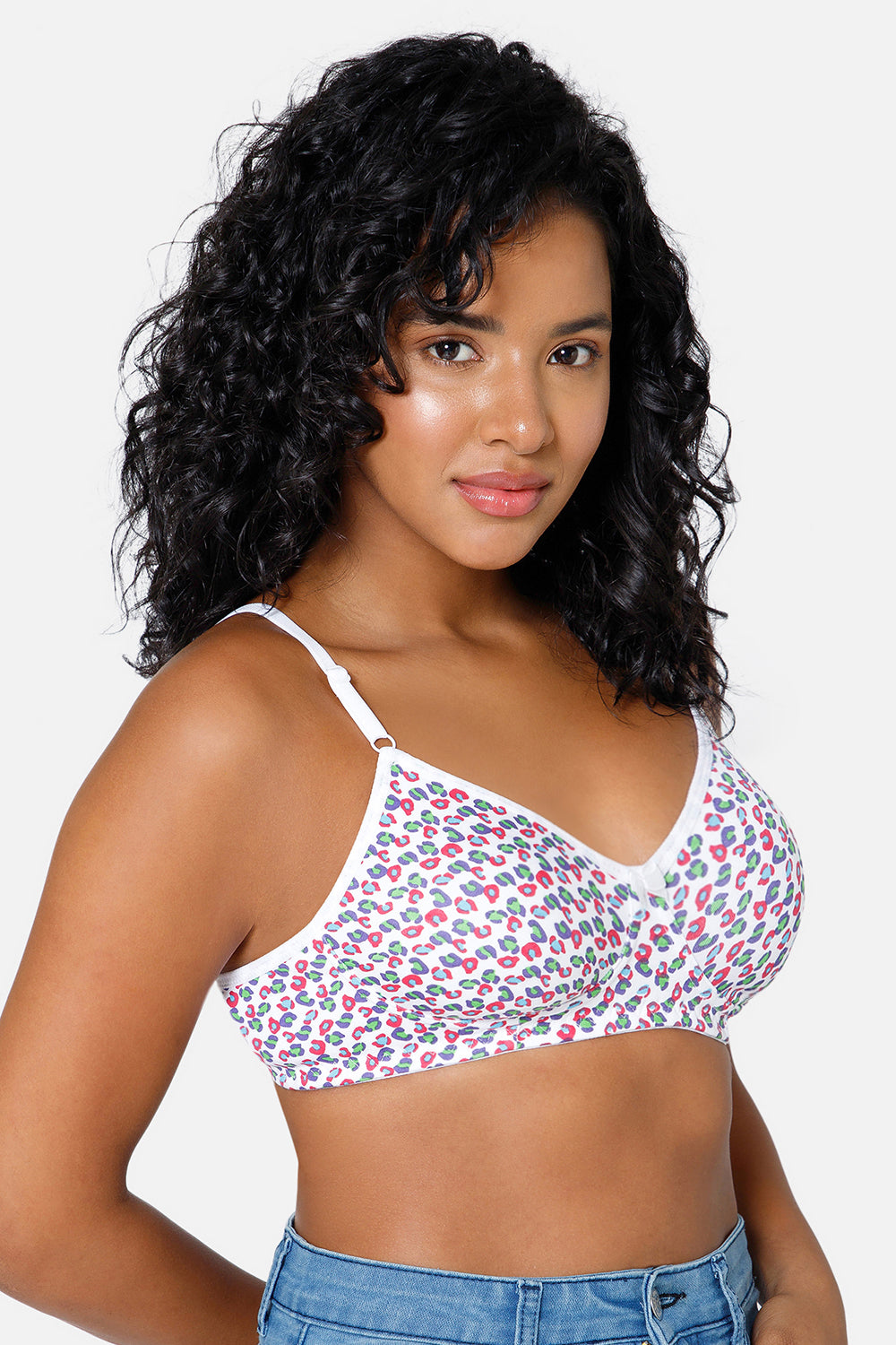 Intimacy Non Padded Non Wired Saree Bra - White Print