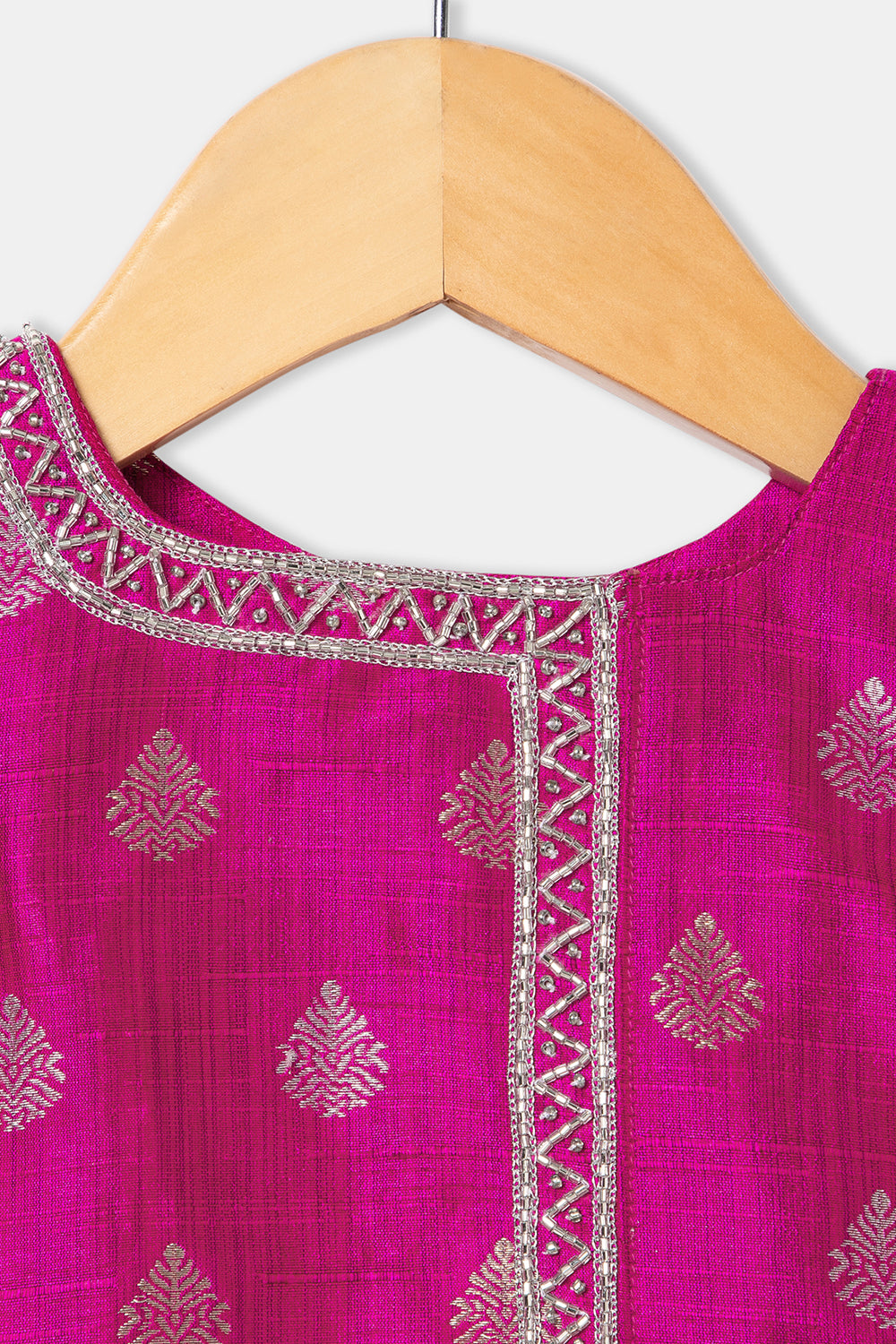 Chittythalli Asymetrical Neckline Sleeveless Ethnic Pavadai Set - Pink - PS77