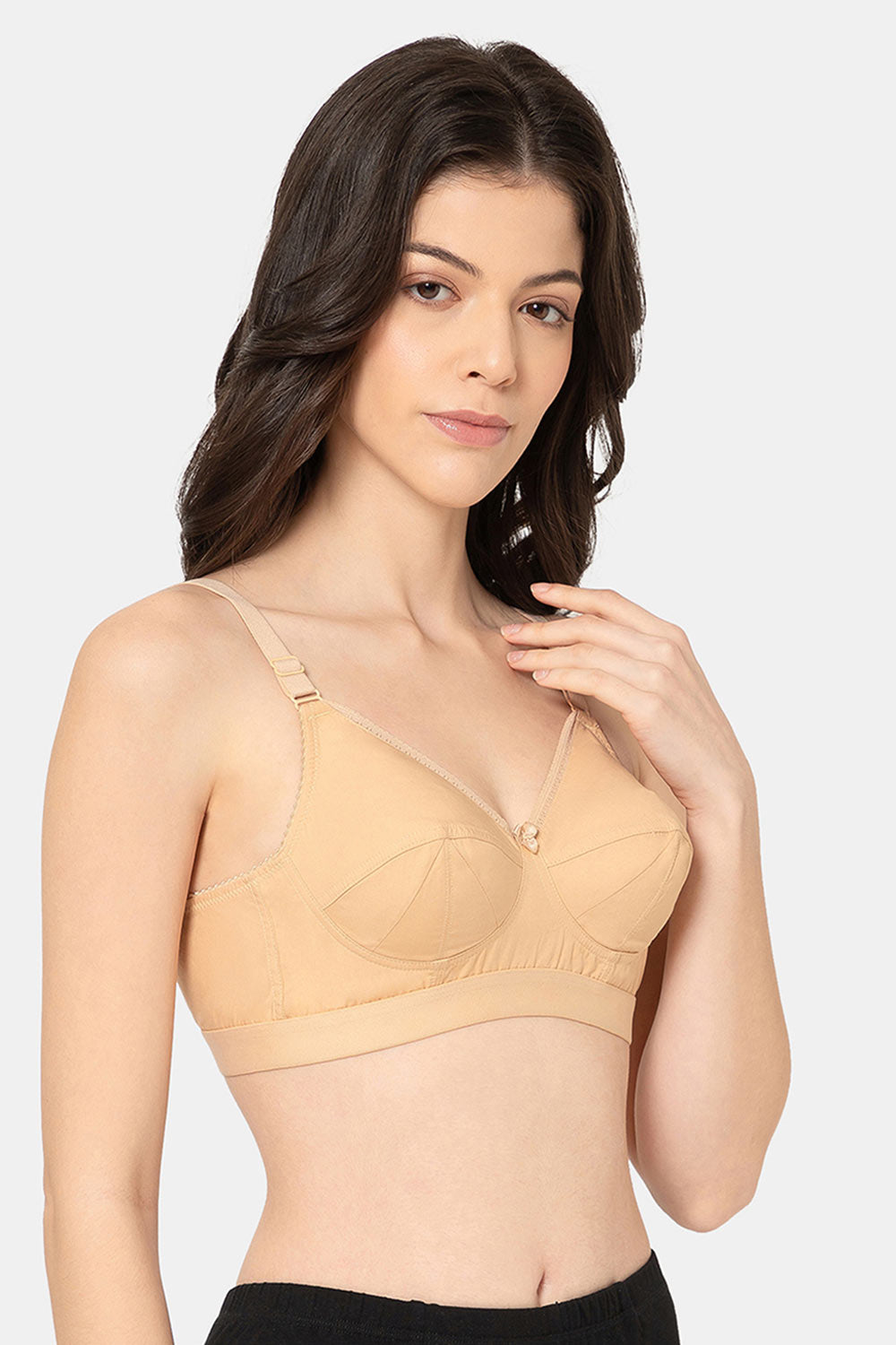 Naidu hall Naidu Hall Cotton Bra for Women Saree – Non-Wired Full Coverage Seamed Bra with Broad Elastic Band  - FRFL