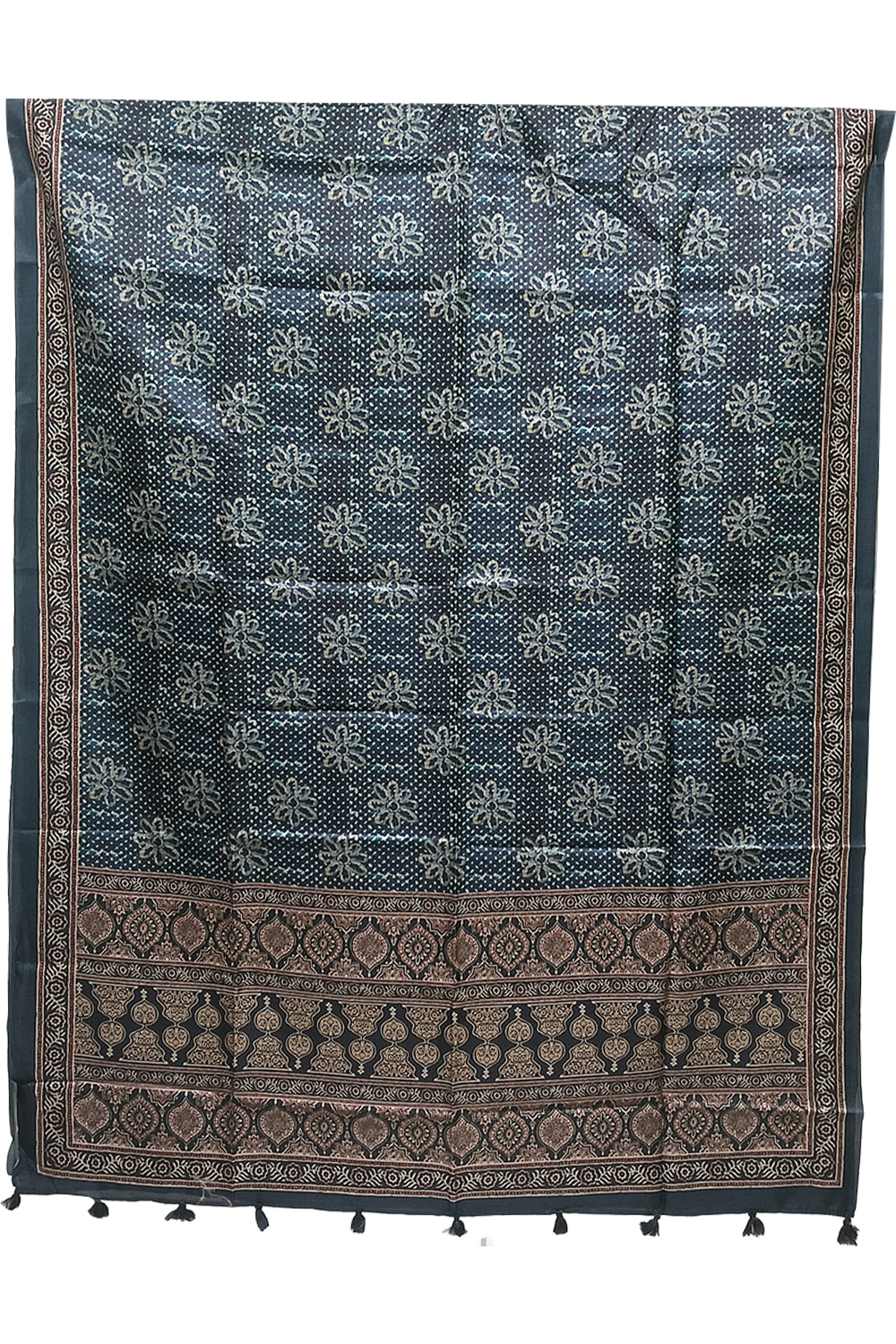 Women's Art Silk Tussar Silk Printed Saree with Blouse | Designer Ethnic Saree for Women | Festive, Wedding & Traditional Wear - Blue - 4338