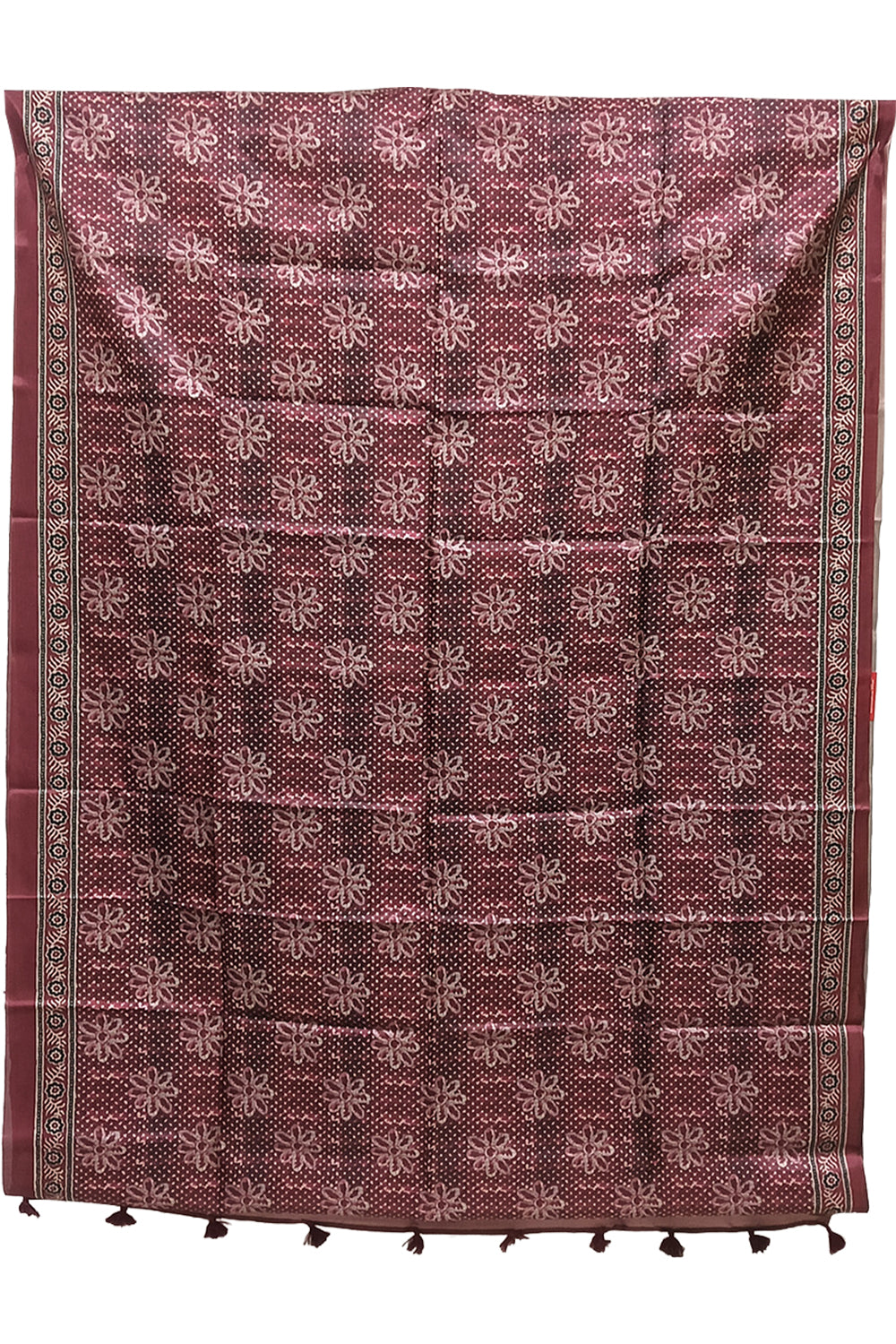 Women's Art Silk Tussar Silk Printed Saree with Blouse | Designer Ethnic Saree for Women | Festive, Wedding & Traditional Wear - Maroon - 4338