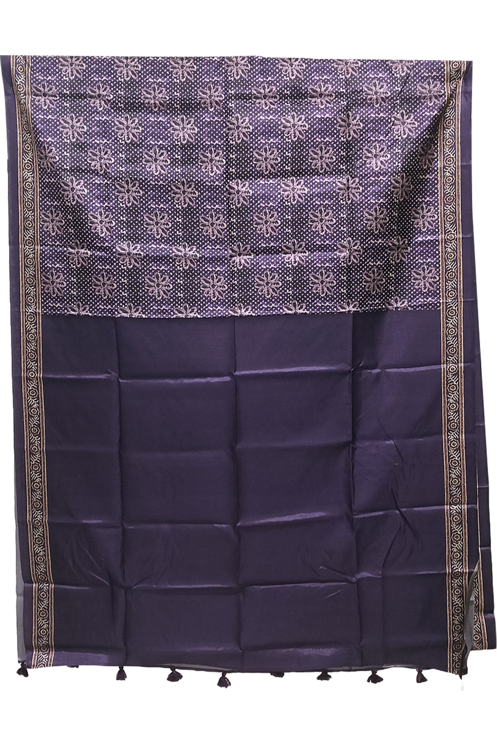 Women's Art Silk Tussar Silk Printed Saree with Blouse | Designer Ethnic Saree for Women | Festive, Wedding & Traditional Wear - Purple - 4338