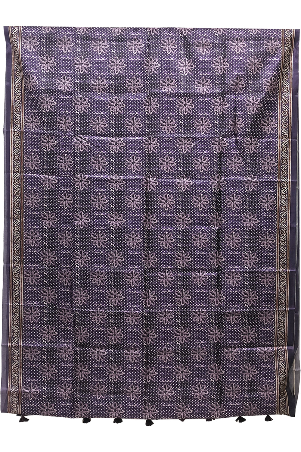 Women's Art Silk Tussar Silk Printed Saree with Blouse | Designer Ethnic Saree for Women | Festive, Wedding & Traditional Wear - Purple - 4338