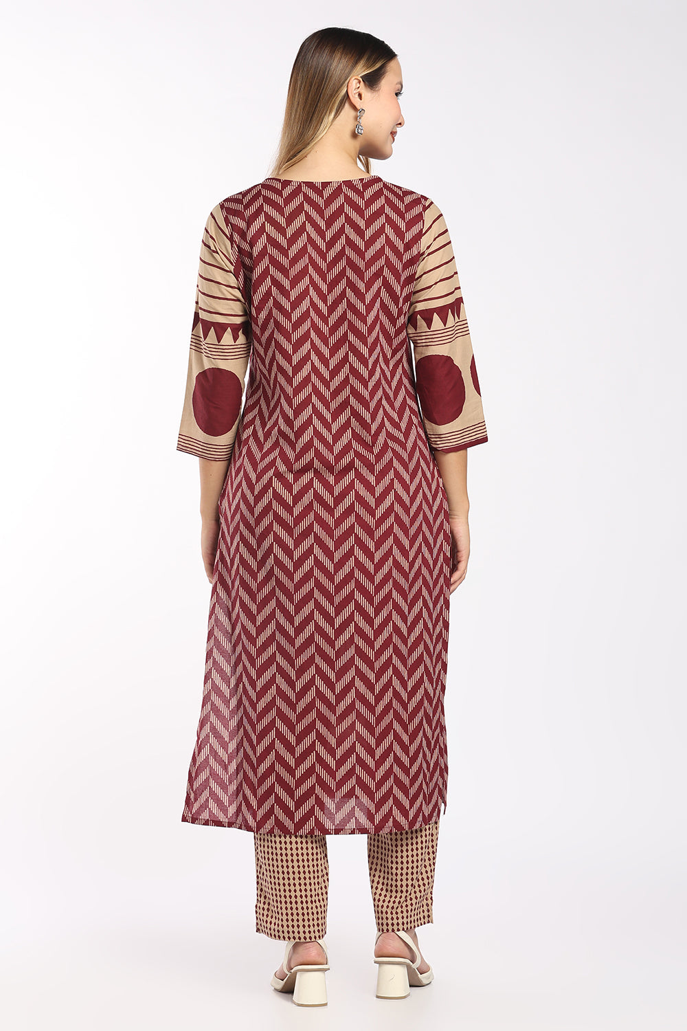 Mythri Women’s Cotton Printed Chudidar Set | 3 Piece Kurta Set with 3/4 Sleeves | Regular Fit Ethnic Suit Set for Daily Office & Casual Wear - 1434