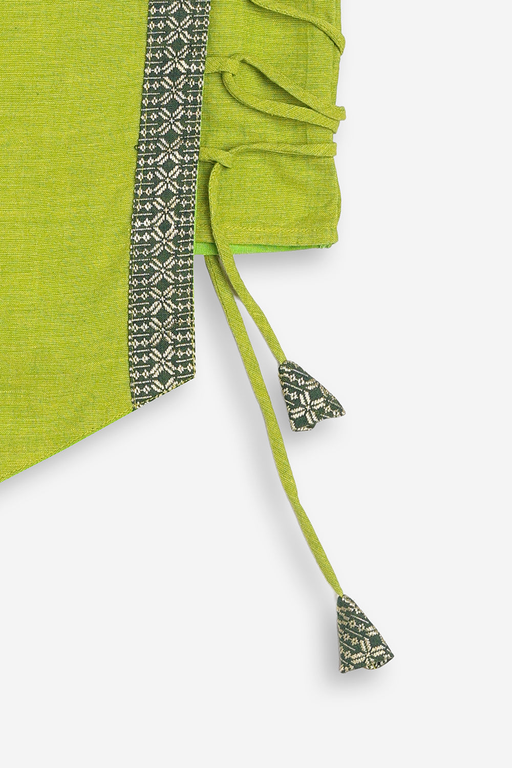 Chittythali Girls Handloom Cotton Pavadai Set | Mangalagiri Style Panelled Tie-Up Top with Knife Pleated Skirt | Traditional Ethnic Dress for Girls - PS93