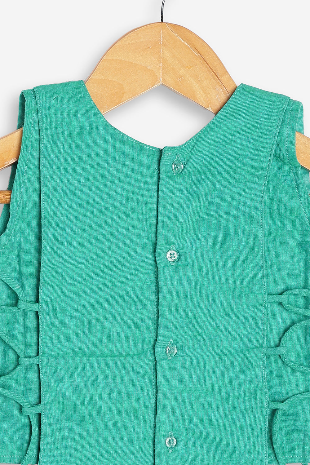 Chittythali Girls Handloom Cotton Pavadai Set | Mangalagiri Style Panelled Tie-Up Top with Knife Pleated Skirt | Traditional Ethnic Dress for Girls - PS93