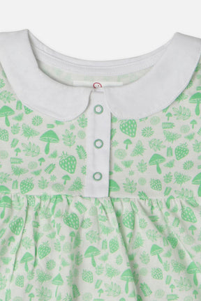 Oh Baby Frock Knitted Front Open Green-Dr10
