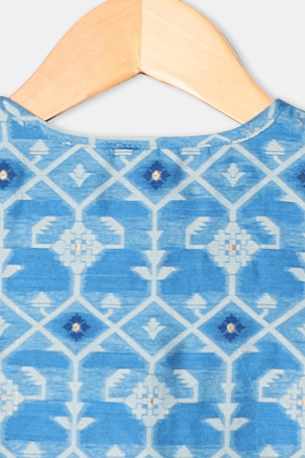 Navkrish Boys Cotton Kurta Dhoti Set – Jamdhani Traditional Wear - Blue - KD05
