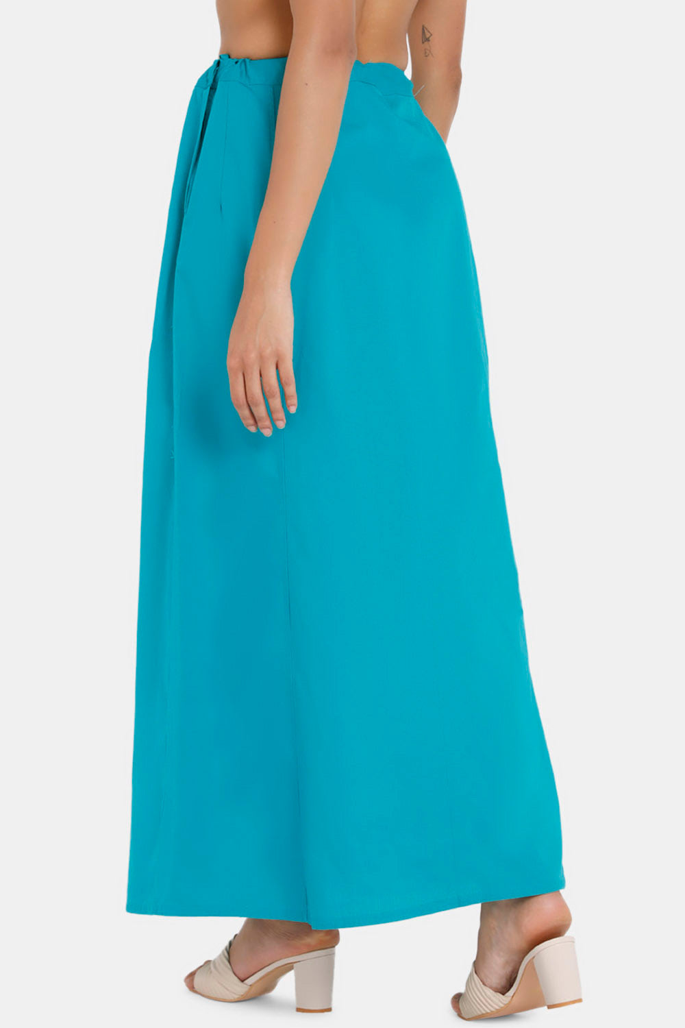 Premium 100% Cotton Saree Inskirt in Popular Colors | Naidu 6-Part Saree Hall Petticoat HC36 | Teals