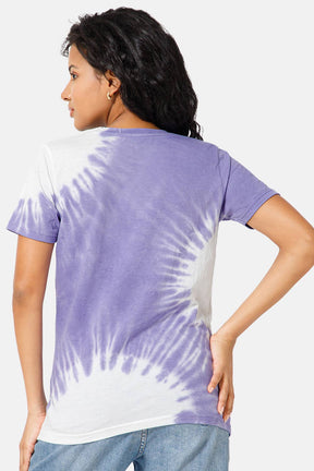 Jusperf Women Half Sleeve V-Neck T-shirt  - Purple - SD14