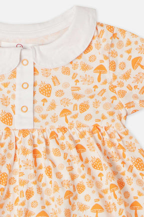 Oh Baby Frock Knitted Front Open Orange-Dr09