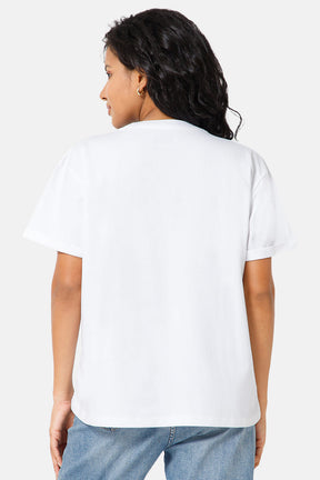 Jusperf Women Half Sleeve Crew Neck T-shirt  - White - SD19