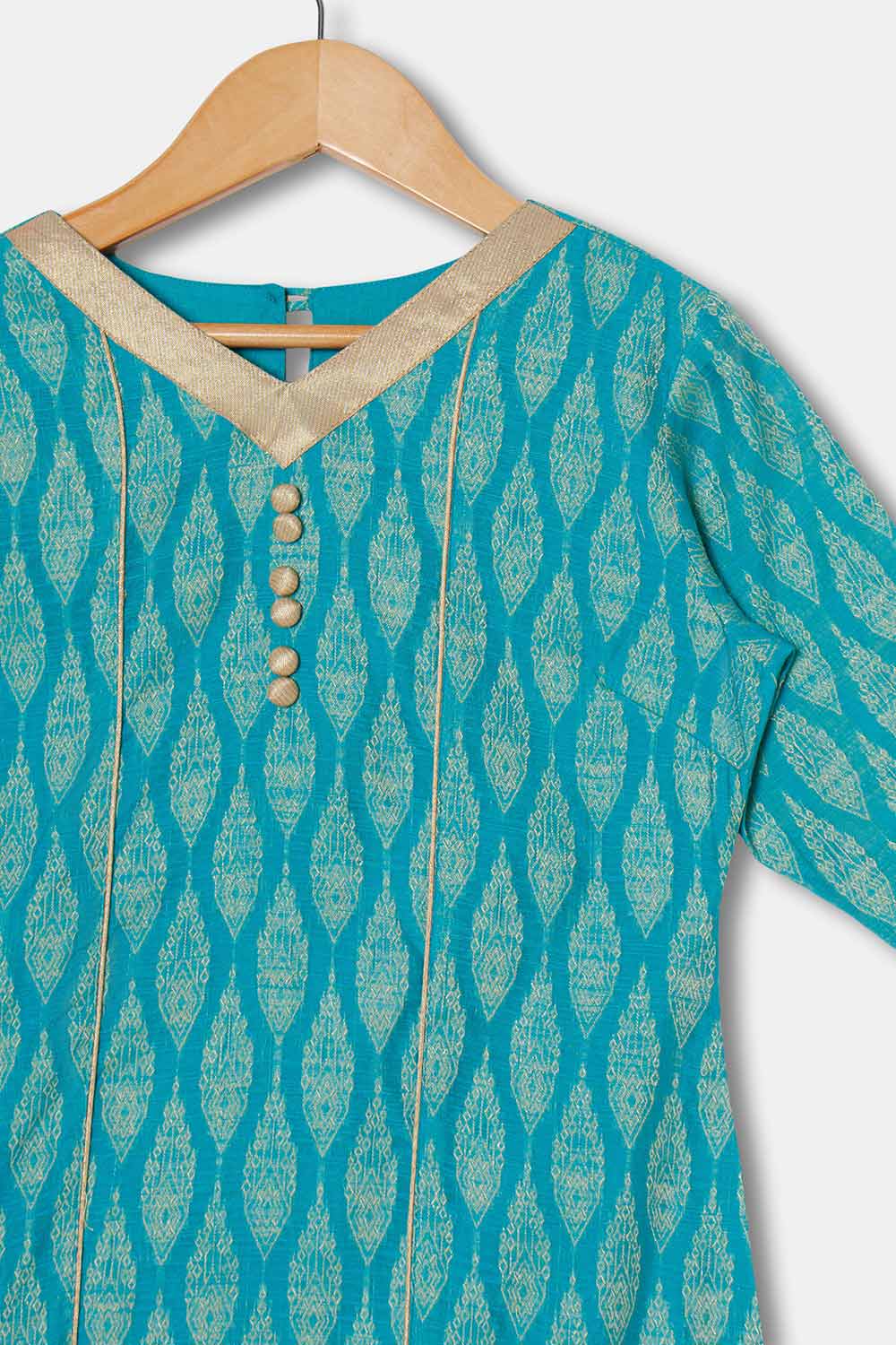 Chittythalli Girls Kurthi Handloom Cotton Regular Fit  - Blue  - KU06