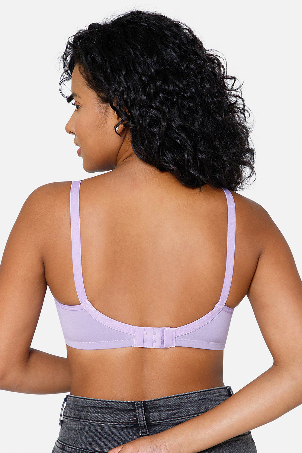 Light Shade Lilac T-shirt Saree Bra ES02 - Non-Padded and Non-Wired with High Coverage