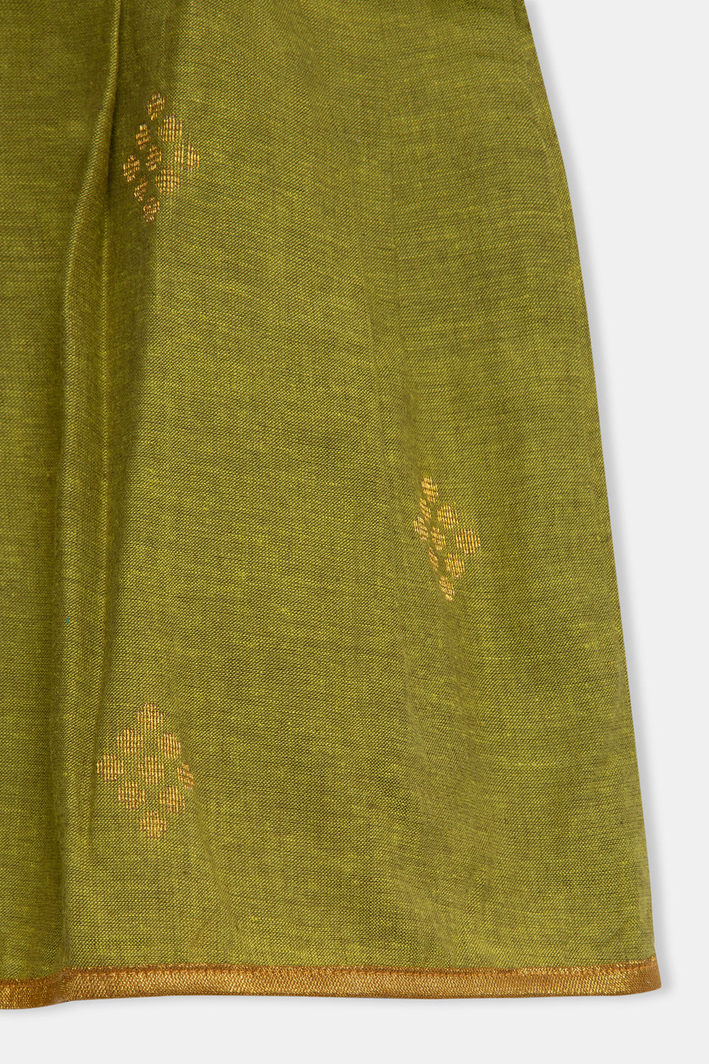 Chittythalli Pleated Sleeveless Frock with Cut-and-Sew Detailing and Gathers - Green  - FR35